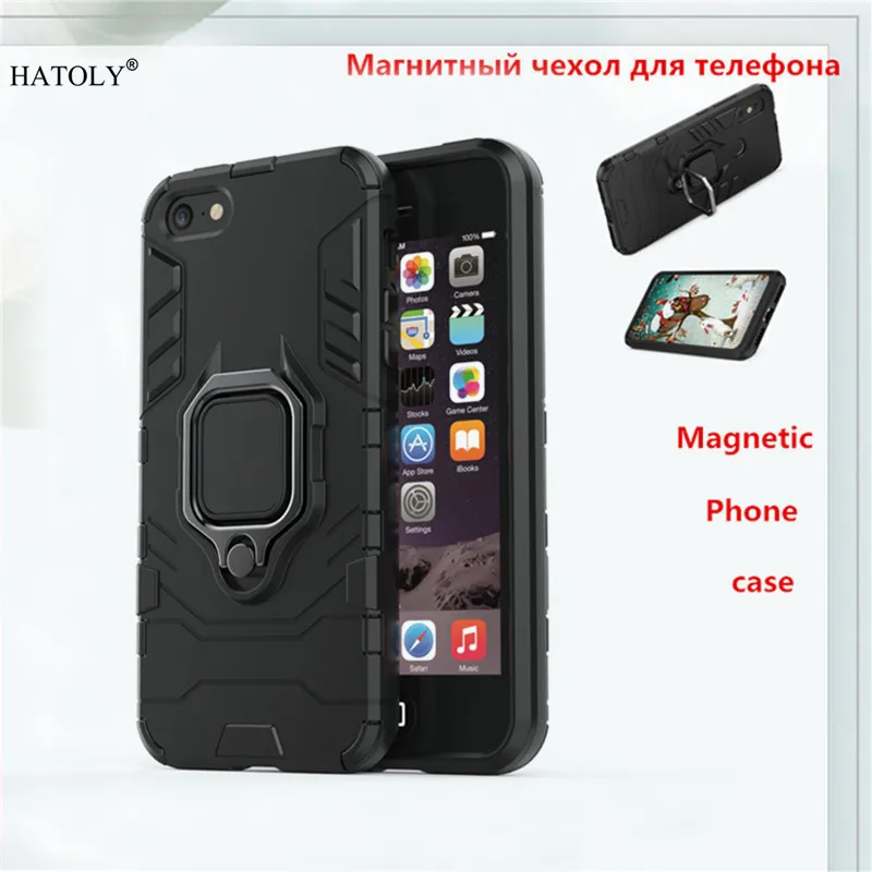 

For iPhone 5 Cover Magnetic Finger Ring Bracket Armor Case For iPhone 5s Back Cover Hard Bumper Phone Case For iPhone 5 5s Funda