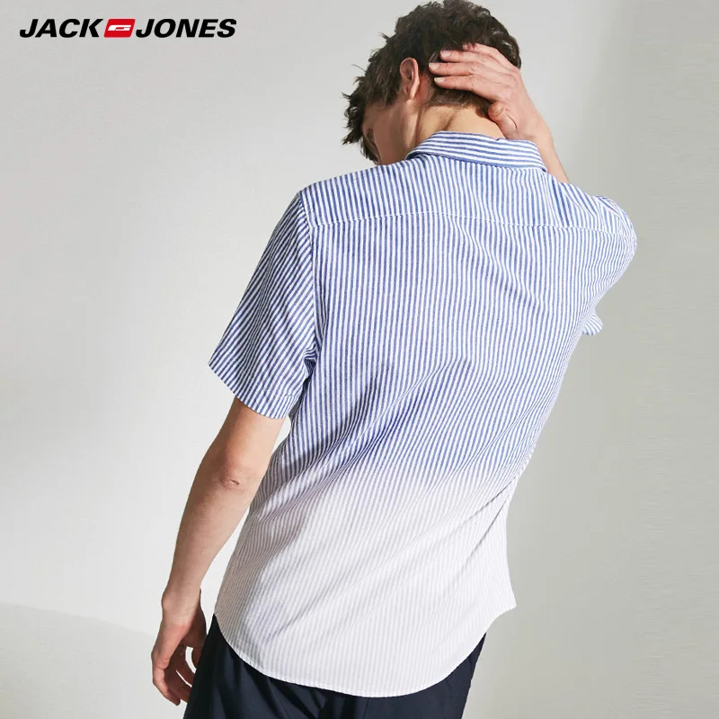 Мужская рубашка с короткими рукавами Jack Jones 100% хлопок весна лето E |