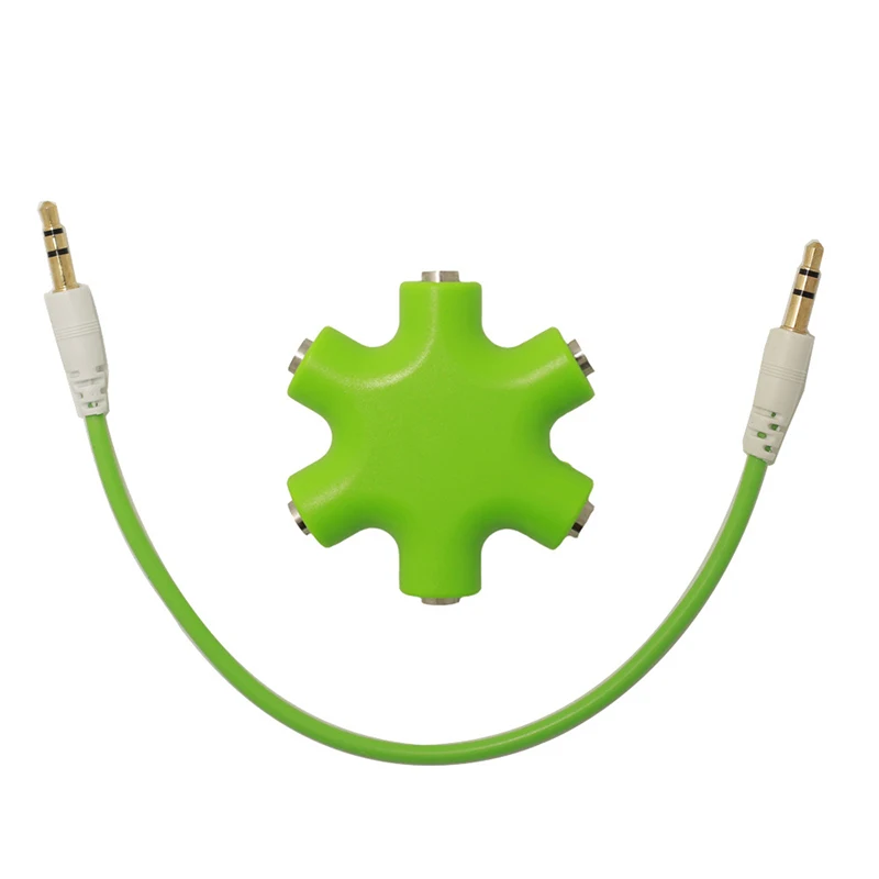 6*3.5mm snow-type Headphone Earphone Audio Splitter 1 Male to 2 3 4 5 Female Cable audio conversion distribution splitter O3 | Электроника
