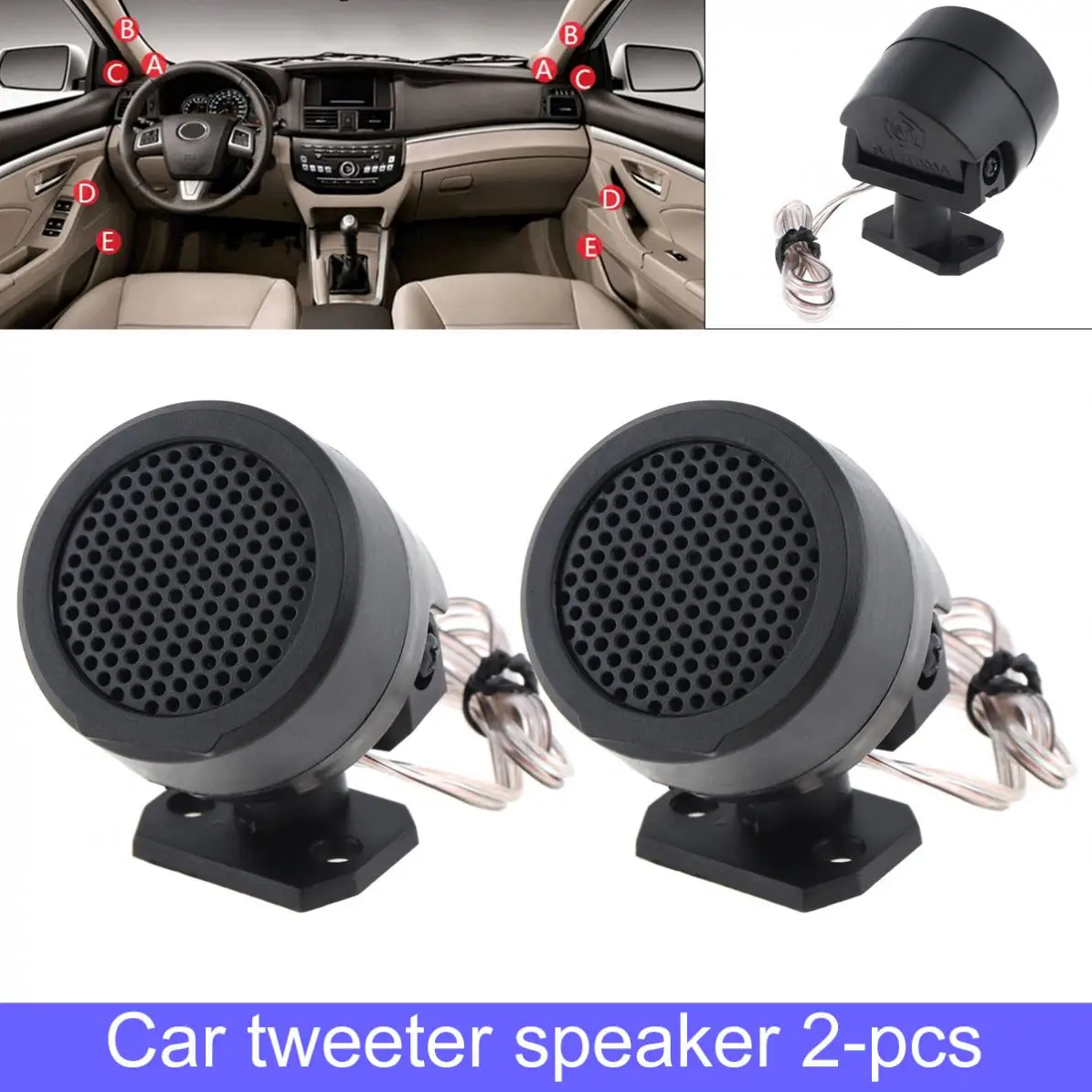 

2pcs 500W High Efficiency Dome Mini Car Tweeter Speakers Auto Horn Audio Music Stereo Speakers for Car Audio System