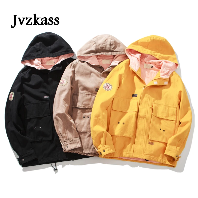 Куртка Jvzkass женская с капюшоном и карманами свободная куртка в Корейском стиле