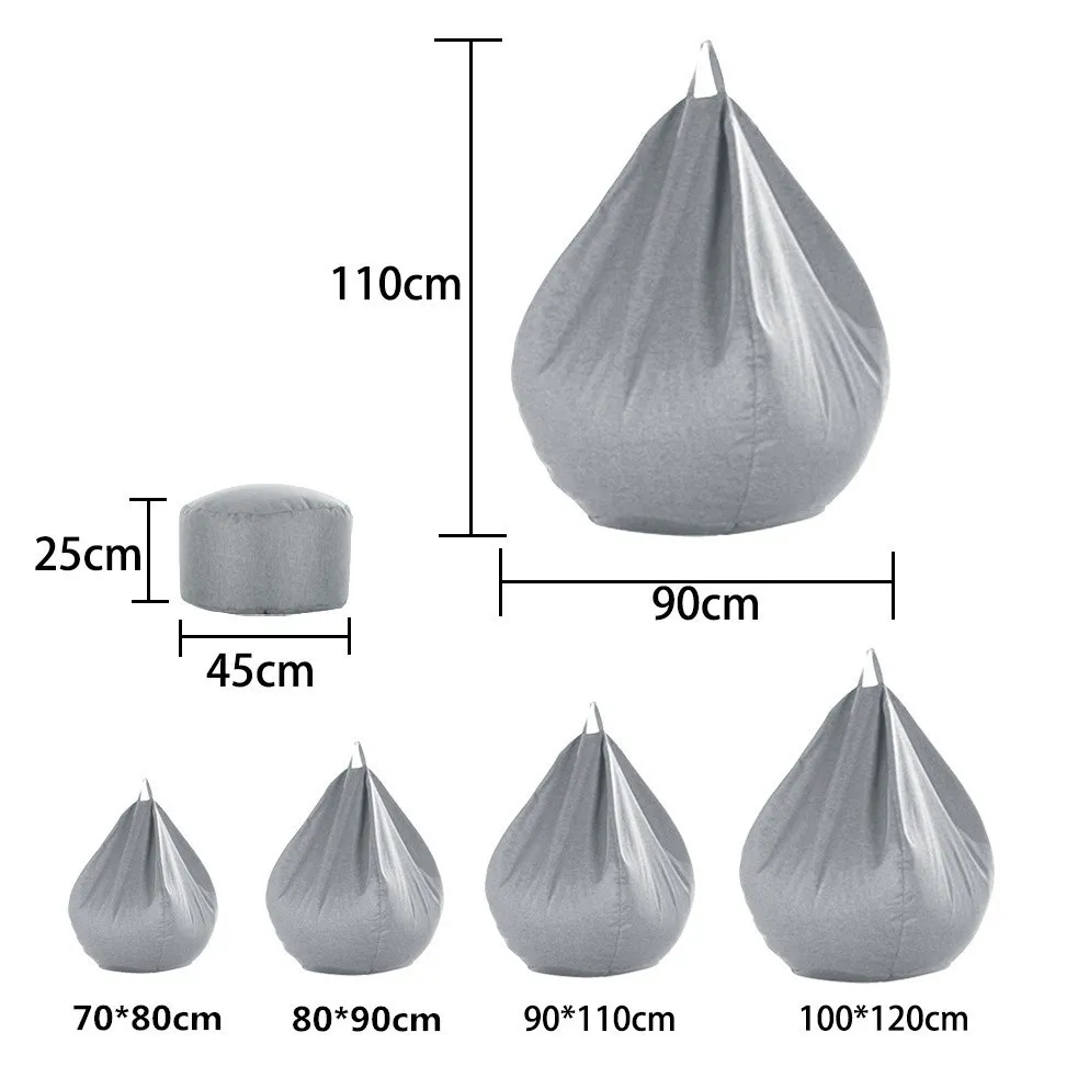 Ленивый парень мешок для дивана без наполнителя хлопок лен шезлонг татами Крышка