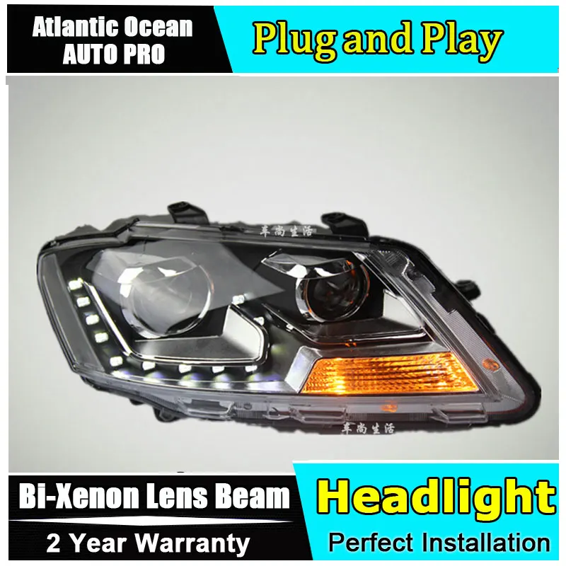 2011-2015 headlights for vw passat b7 Europe car styling bi xenon lens LED DRL HID KIT headlamps parking | Автомобили и мотоциклы