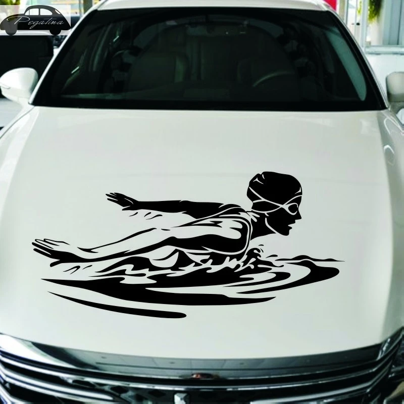 Женский стикер плавание плавающий Минг автомобиль наклейка плакаты Born To swim