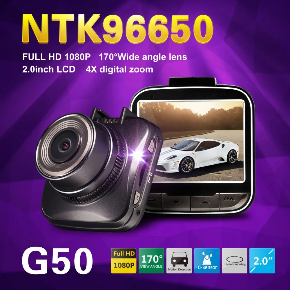 G50 Видеорегистраторы для автомобилей Новатэк 96650 Full HD 1080 P Мини Видеорегистраторы для автомобилей Видео Регистраторы 2,0 дюймов ЖК-дисплей H.264 видеомагнитофон с увеличенным динамическим диапазоном G-Сенсор тире Камера
