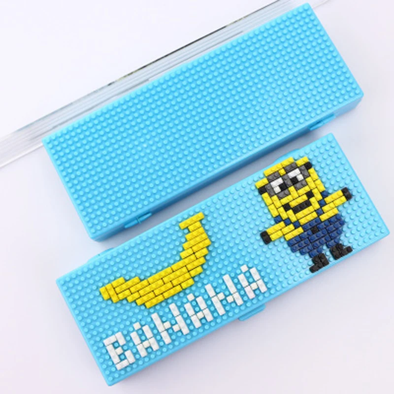 1 шт. креативные Детские сборные пластиковые строительные блоки пенал DIY