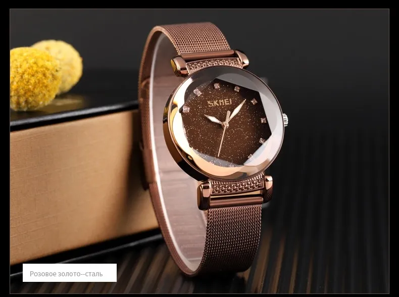 SKMEI Fashion Casual Ladies Watch Women Quartz Wristwatches Stainless Steel Wristband Waterproof Quartz Watches reloj mujer 9188