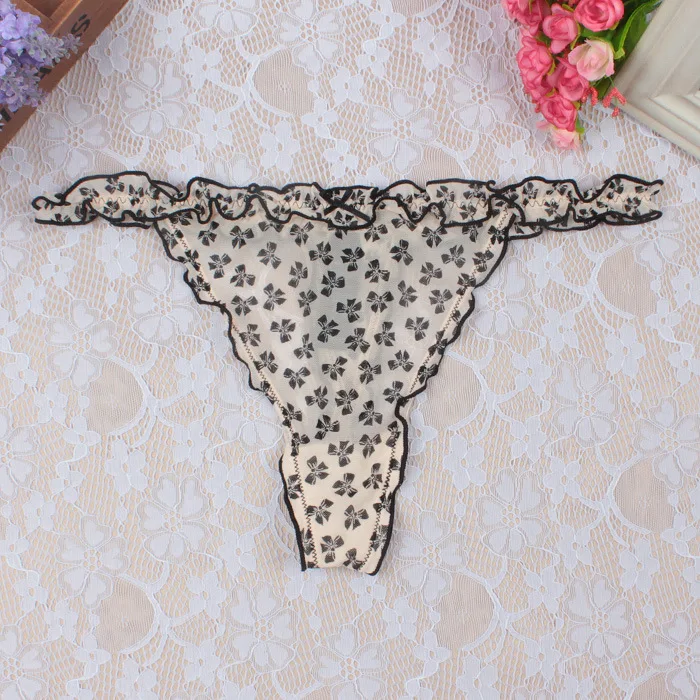 5 шт. женские прозрачные трусики стринги с мультяшным принтом|panties mix|transparent pantieswomen