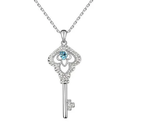 Charm Promotion Key Luxury Austrian Crystal Pendant Necklace 5 Colors FREE SHIPPING | Украшения и аксессуары