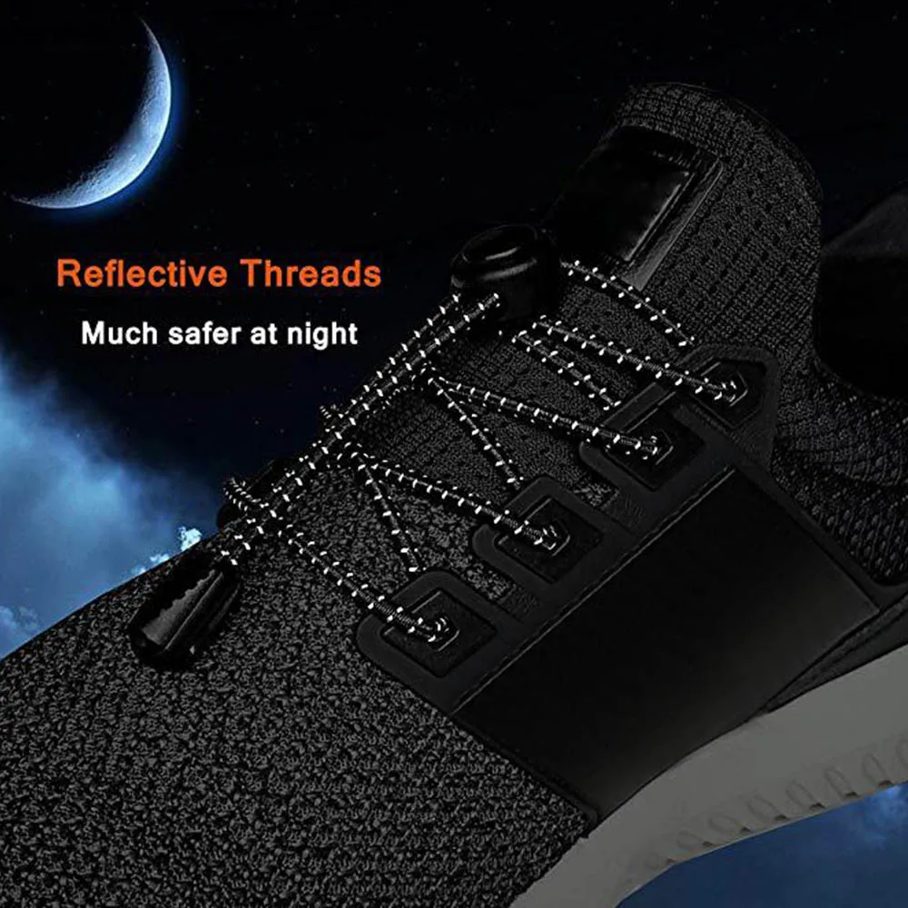 

Shoelaces Unisex Elastic Shoe Laces For Men Women All Sneakers Fit Strap Sport Shoes Reflective Buckle Lazy Lock