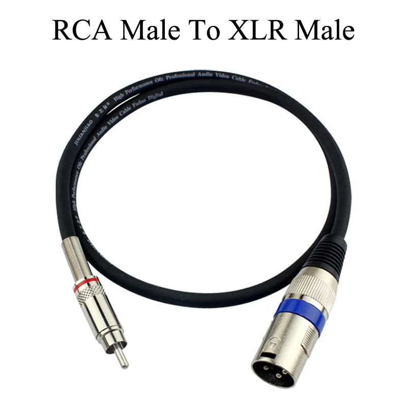 RCA разъем для XLR 3P Мужской Женский кабель аудио адаптер кабель XLR 3PIN стерео динамик наушники микрофон 0,5 м-30 м - Цвет: RCA To XLR Male