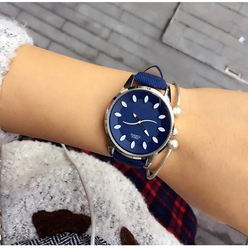blue Классические Новые Модные Простые Стильные Топ Известный люксовый бренд кварцевые часы женские повседневные кожаные часы горячие часы Reloj mujeres - Цвет: blue