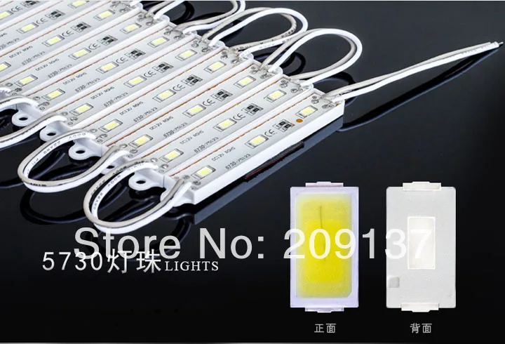 100 шт. 5630 SMD холодный белый 3 чипа светодиодный модуль светильник IP65 DC 12V 105LM 1 5 Вт CE/