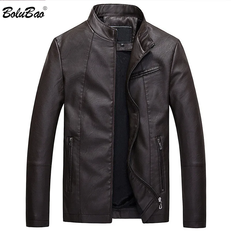 BOLUBAO мужская осенне зимняя кожаная куртка с длинными рукавами модные