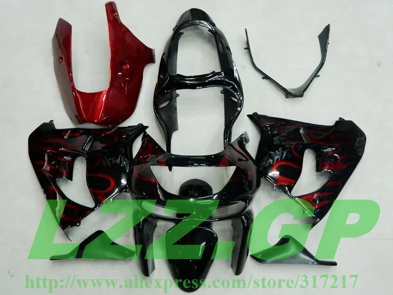 

100%New red FLAME Body for KAWASAKI Ninja ZX-6R ABS ZX 6R 1998-1999 fairings ZX6R 98 99 ZX 6R 1998 1999 Fairing kits