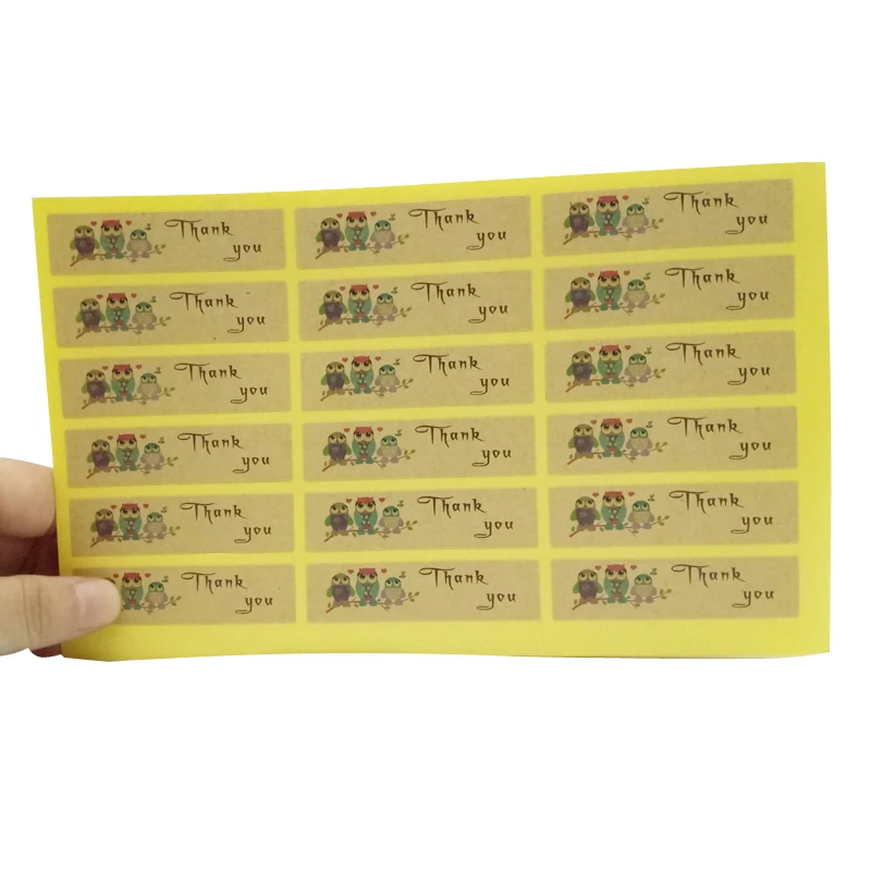 180 шт./лот крафт лента сова благодарная вам наклейка Уплотнительная Упаковочная