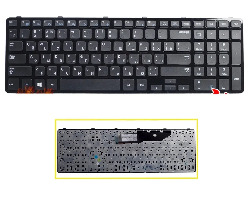 

Русская клавиатура для ноутбука Samsung NP350E7C, 350E7C, 355E7C, NP365E5C, 365E5C