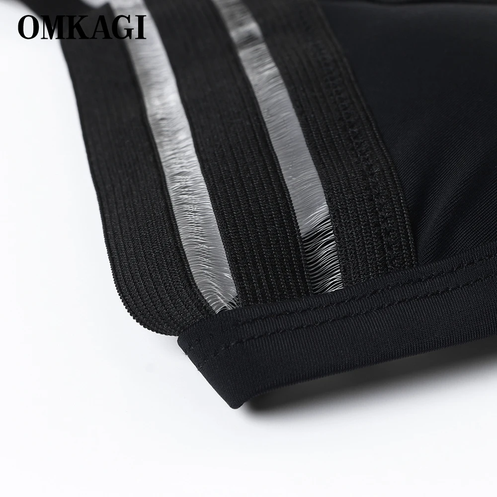 OMKAGI, комплект бикини с высокой талией, купальник для женщин, бикини, купальник, женский сексуальный черный бандаж, пуш-ап, бразильское бикини
