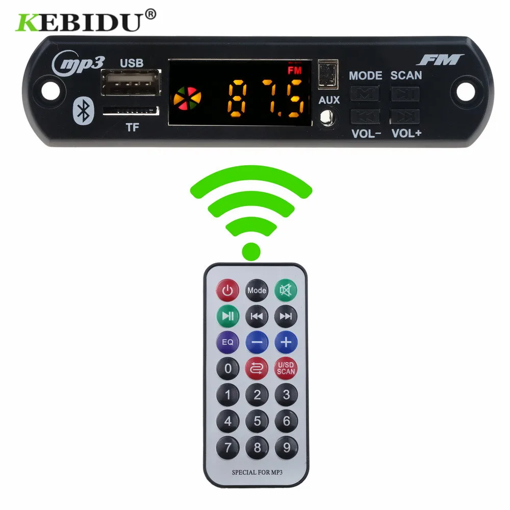 Автомобильный MP3 WMA FM AUX декодер KEBIDU Bluetooth 5 0 плата в 12 В аудио модуль TF радио