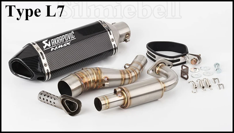 Type L7 NMAX Escape Moto для Yamaha NMAX 155 NMAX 125 NMAX155 NMAX125 слипоны Мотоцикл выхлопная труба akrapovic глушитель с соединительной трубой - Цвет: Type L7