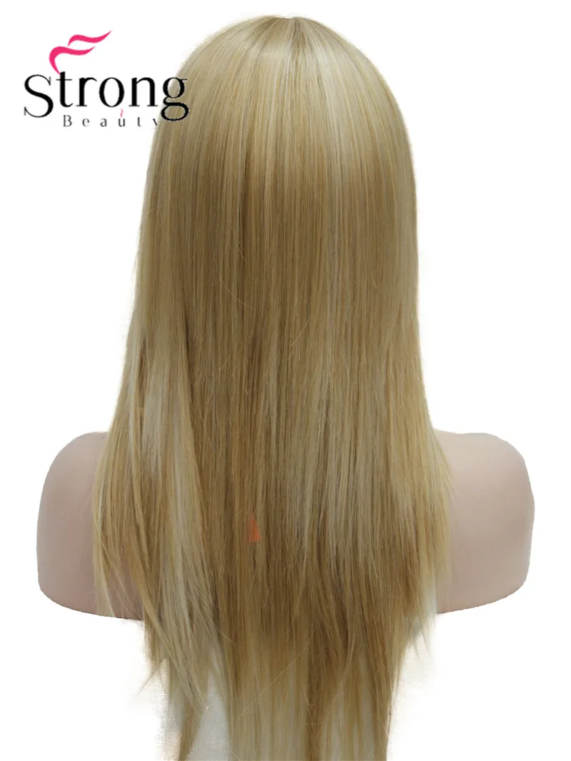 StrongBeauty длинный прямой пепельный блонд со светлыми блондинами синтетический