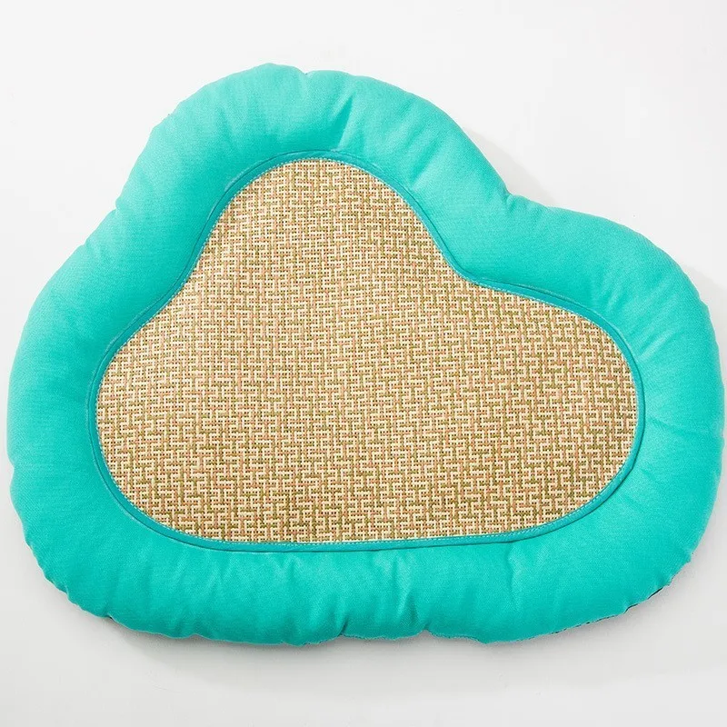 cloud green Новинка, летний охлаждающий коврик для кошек, домик, карамельный цвет, облако, ротанг, коврик для льда, подушка для котенка, собаки, питомца, лето, сохраняет прохладу, гнездо для питомца - Цвет: cloud green