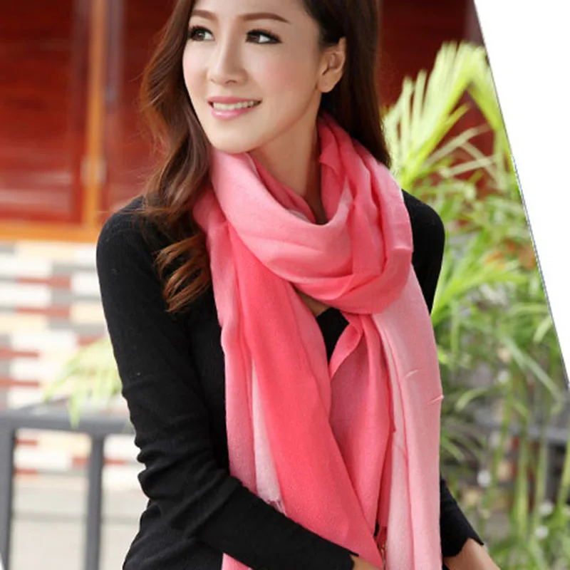 Женские шарфы RUNMEIFA двухцветные шали двух цветов на весну и осень опт|wrap shawl|fashion