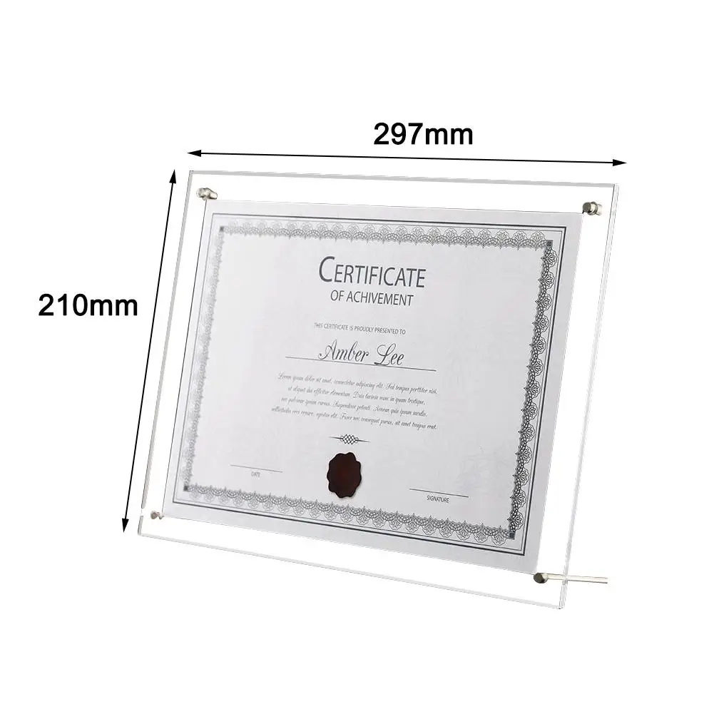 Фоторамка бизнес-лицензия дисплей стенд кристалл оргстекло A4 сертификат