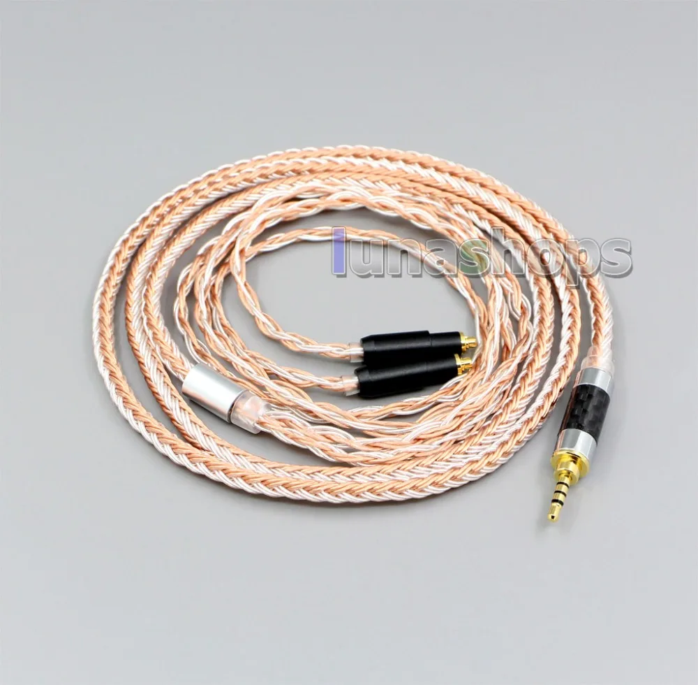 LN006231 3,5 мм 2,5 мм XLR сбалансированный 16 Core OCC серебро смешанные кабель для наушников для Shure SRH1540 SRH1840 SRH1440