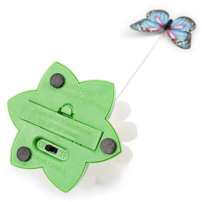 Cat Electric Rotating Toy Colorful Butterfly Bird Rod Wire Teaser Play Toy for Cat Kitten Plastic Pet Interactive Training Toy