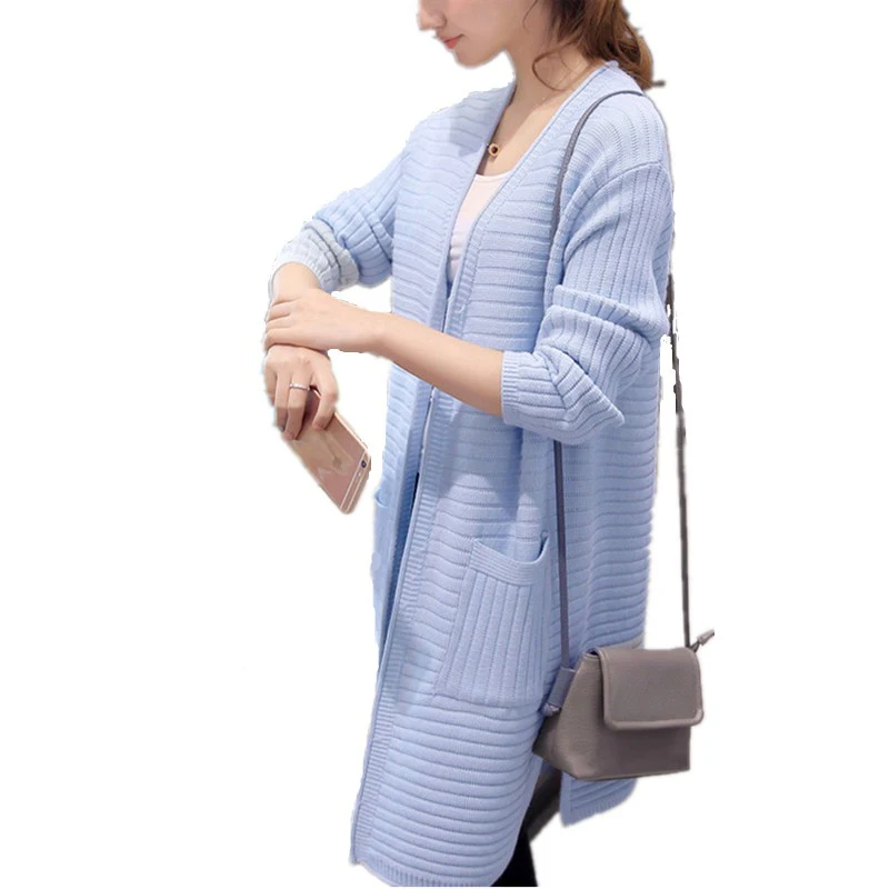 2018 Autumn Winter Women Long Sleeve Knitted Cardigan Sweater Thick Warm Cardigans Femme Knitting Coat |