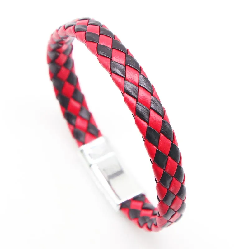 Ограниченная серия Pulseira Masculina Pulseira Feminina 21 см плетеные браслеты из искусственной кожи для браслетов и браслетов Модные мужские ювелирные изделия - Окраска металла: 10
