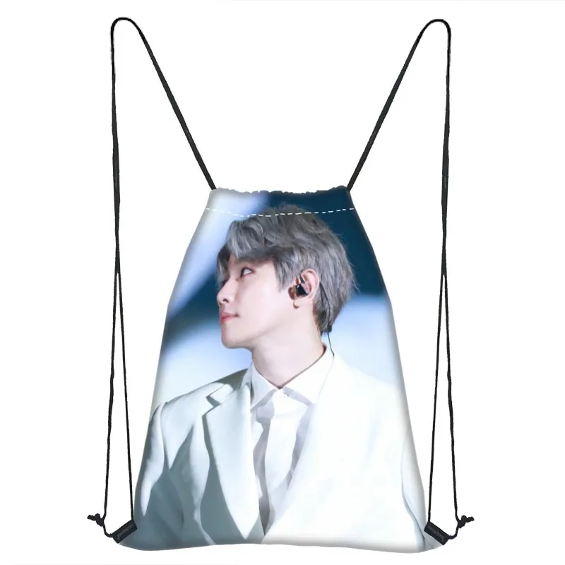 Сумка на шнурке EXO BaekHyun заказ атласная мягкая сумка портативный рюкзак с принтом
