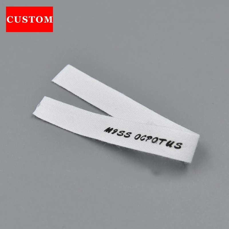 

factory customized made garment washing label ribbon clothing printed private label branding custom private label clothing