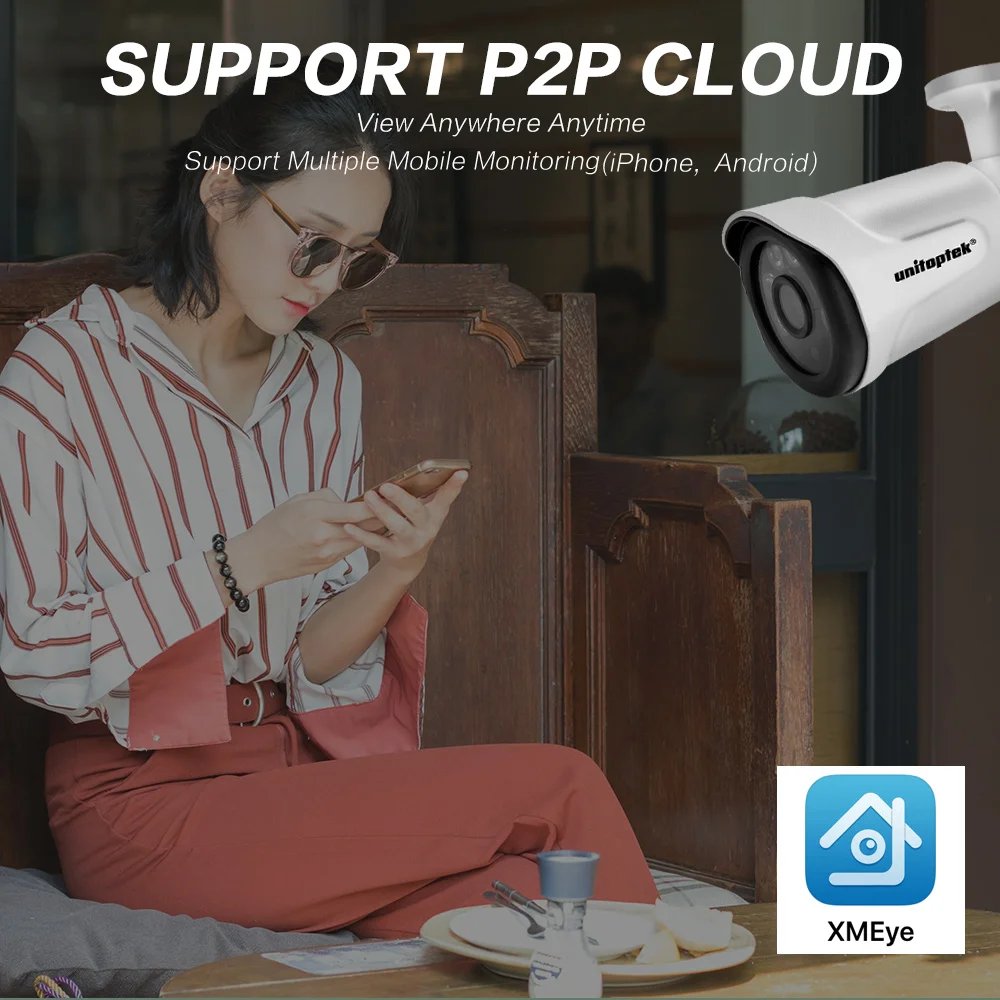Ультра HD 8MP 4K Наружная цилиндрическая ip-камера ночного наблюдения охранная