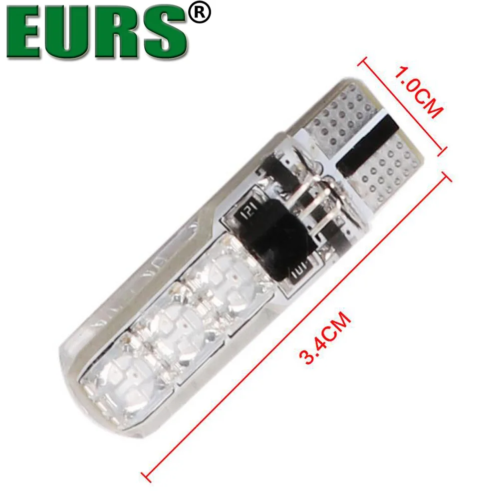 EURS (TM) 2 шт. светодиодный светильник для номерного знака T10 5050 6SMD RGB цвет с пультом