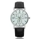 2018 человек часы кварцевые для мужчин синий ремешок три глаза часы|Кварцевые