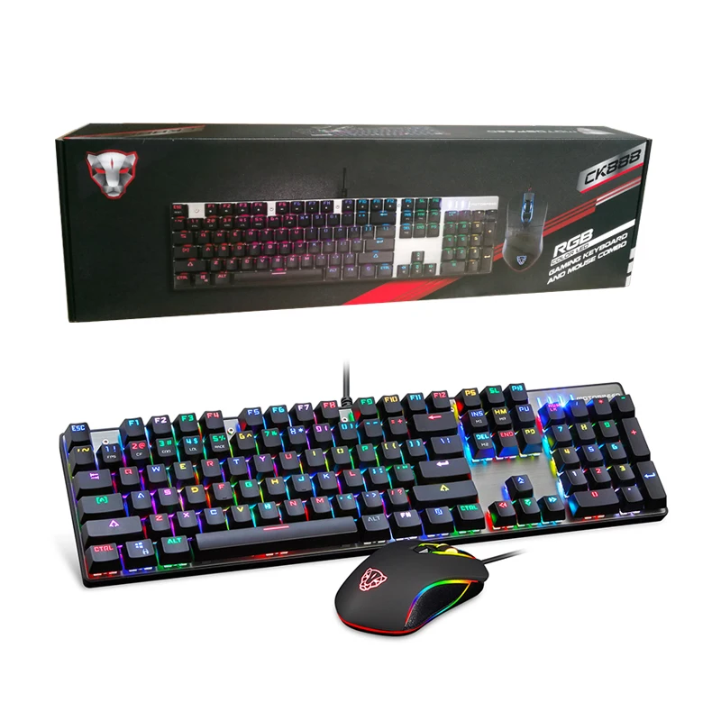 Профессиональная игровая механическая клавиатура Motospeed CK888 с USB RGB светодиодный
