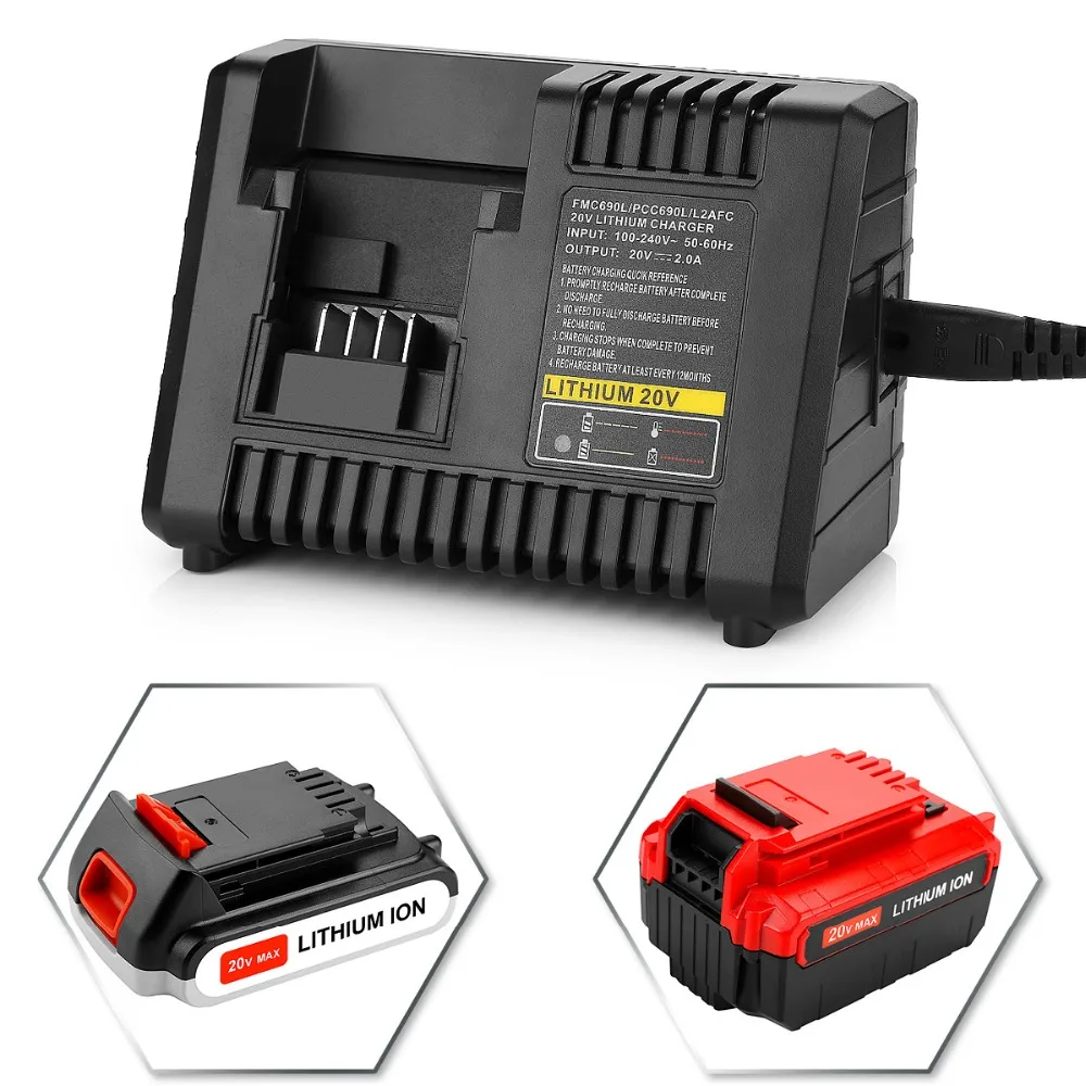 Применимо зарядное устройство Black & Decker 20V Bupa Stanley литиевая батарея Быстрая