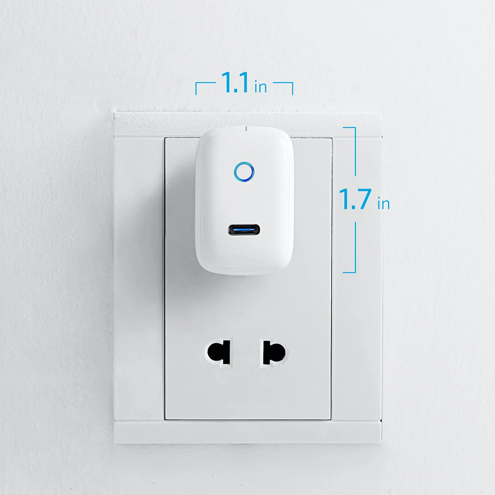 Anker USB C настенное зарядное устройство, 15 Вт PowerPort C 1 type C зарядное устройство, супер компактный светодиодный индикатор, для iPhone, iPad Pro, Galaxy, Pixel и т. Д