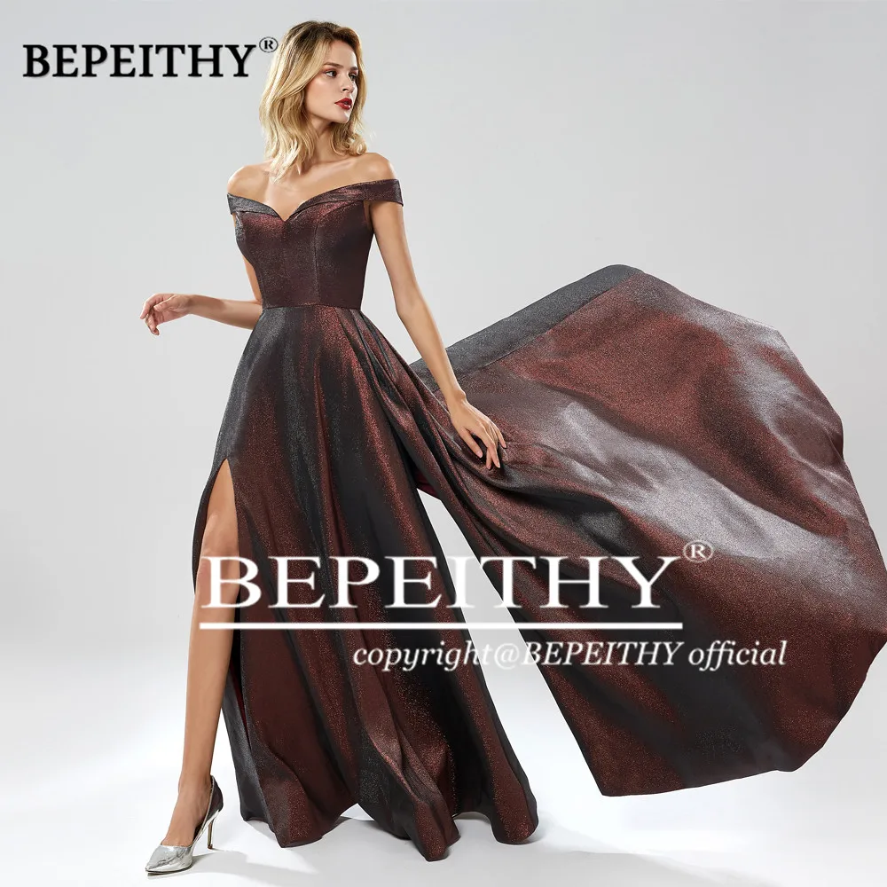 BEPEITHY Robe De Soiree длинное вечернее платье с открытыми плечами вечерние элегантные