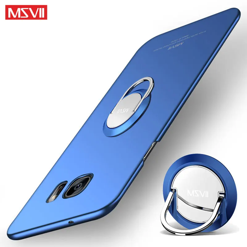 Чехол MSVII для samsung Galaxy S7 тонкий чехол с кольцом пальца Edge металлический