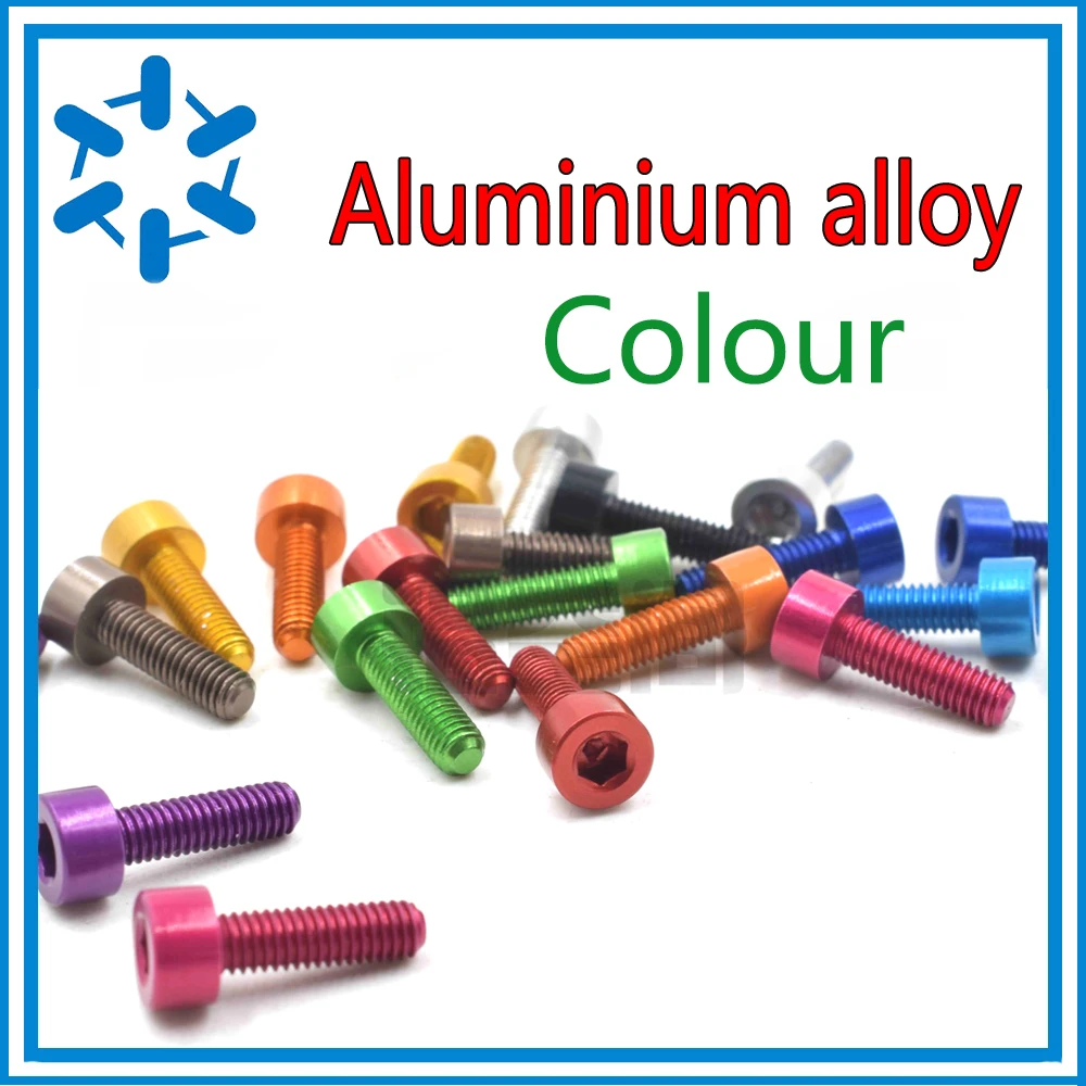 50pcs M3*6/8/10 M4*L Colour Ful Aluminium alloy hex socket cap head machine screw Rack upgrade aviation die fitting bolt | Обустройство