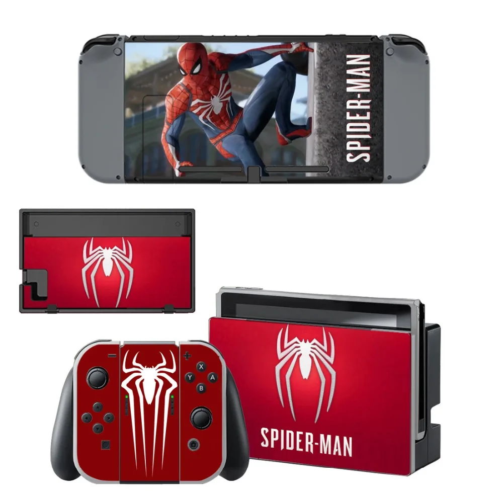 Виниловая наклейка на кожу Человека паука Venom для Nintendo Switch NS консоль + контроллер
