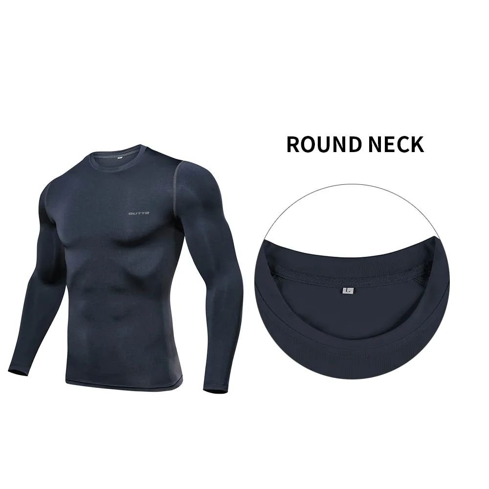 Outto Men's Cycling Base Layers Long Sleeves Compression Quick Dry Fitness Gym Running Bicycle Underwear
