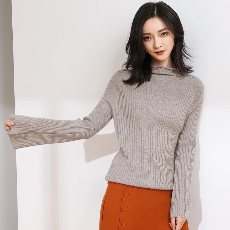 DILLY FASHION winter women rib knitting cashmere wool sweater- GML7236 | Женская одежда