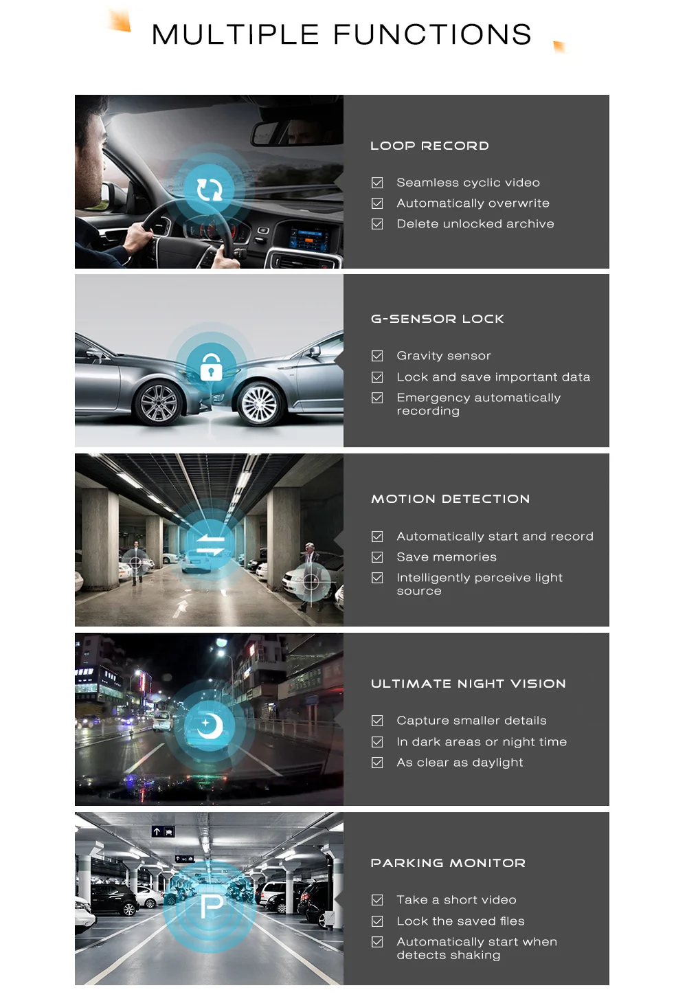 S600 360 градусов Макс поворотный Wi Fi видеорегистратор 720P 170 широкоугольный объектив