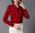 The new women's bow long sleeved shirt and loose women slim stretch silk tie female white |