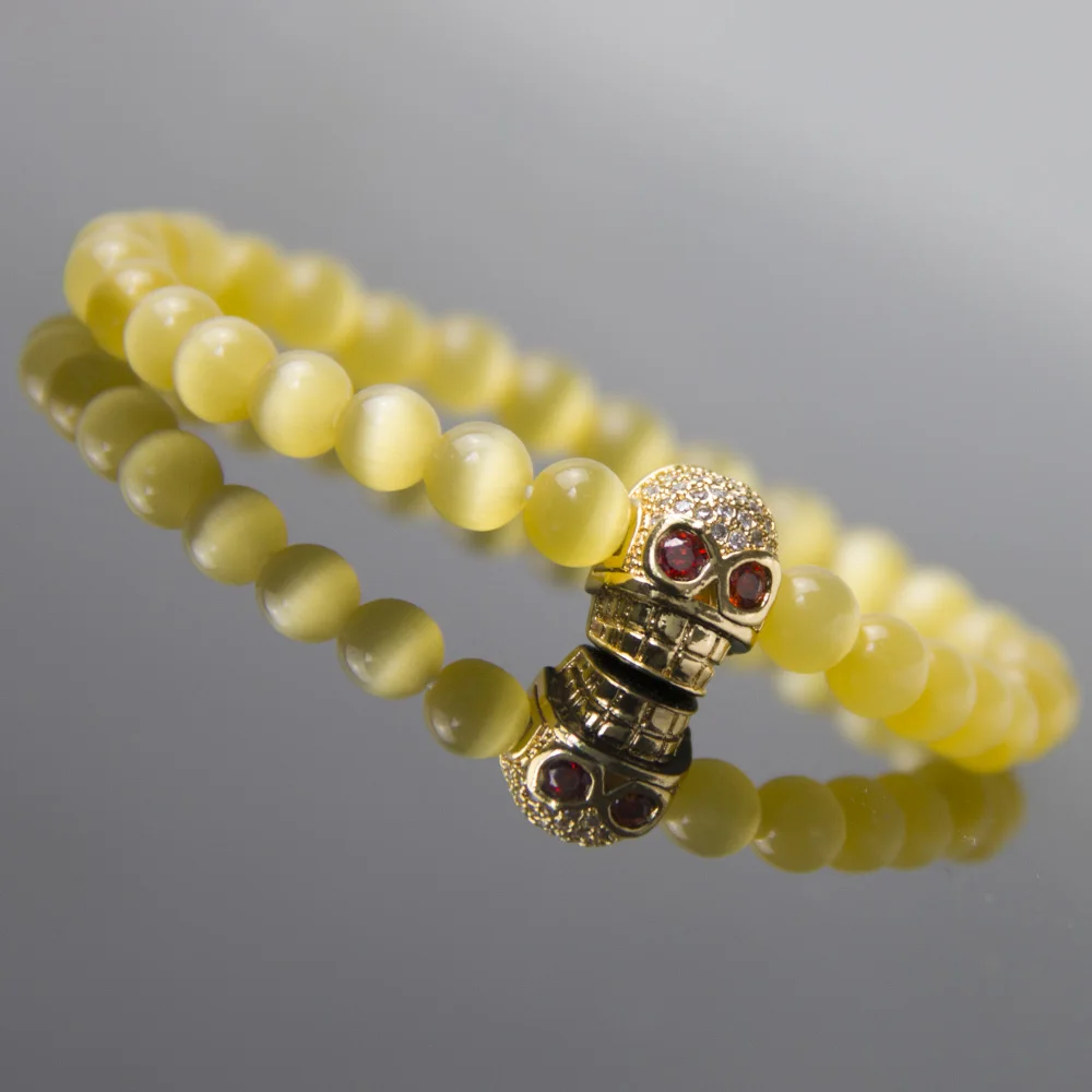 Новое поступление Diy Череп микро инкрустация циркон браслеты с подвесками для