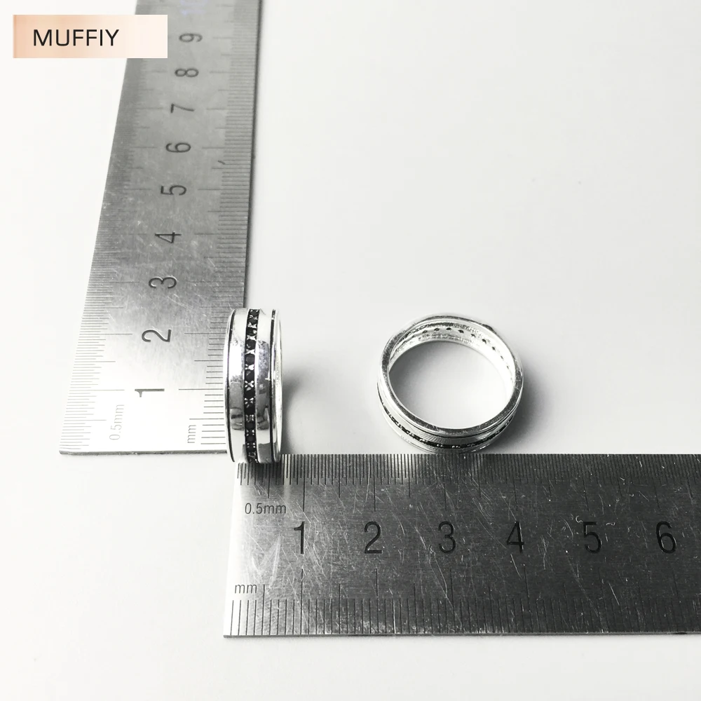 Кольцо из серебра 925 пробы черное вечность подарок для женщин и мужчин изысканные